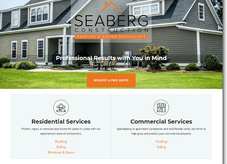 Seaberg Construction Custom Website
