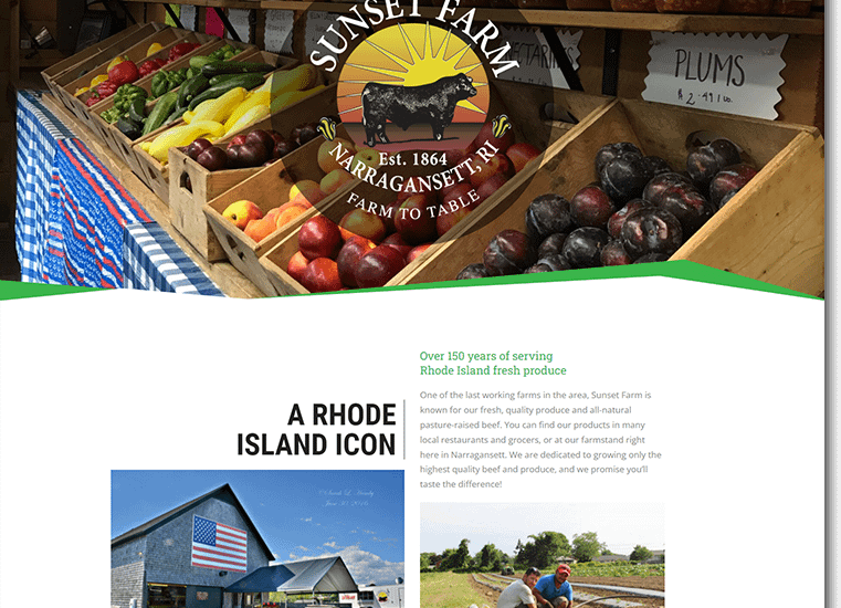 Sunset Farms Website